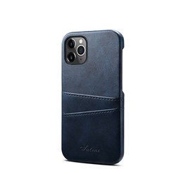 iPhone 12 Pro Max | iPhone 12 Pro Max - NX Design™ Læder Cover M. Kortholder - Blå - DELUXECOVERS.DK