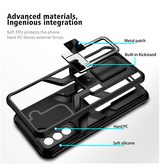 Samsung Galaxy S21+ | Samsung Galaxy S21+(Plus) - Deluxe™ Håndværker Cover M. Kickstand - Sort - DELUXECOVERS.DK