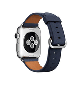 Apple Watch 42mm | Apple Watch (42/44/SE/45/46/49mm) - Deluxe™ Classic Læder Rem - Navy - DELUXECOVERS.DK