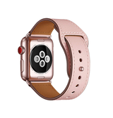 Apple Watch 42mm | Apple Watch (42/44/SE/45/46/49mm) - FINESSE Ægte Læder Rem - Rose - DELUXECOVERS.DK