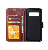 Samsung Galaxy S10 | Samsung Galaxy S10 - Retro Diary Læder Cover - Brun - DELUXECOVERS.DK