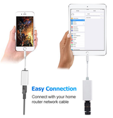 Adapter | Lightning til Ethernet/LAN Adapter til iPhone / iPad - Hvid - DELUXECOVERS.DK