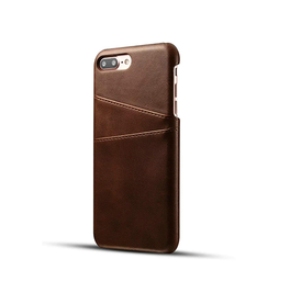 iPhone 7/8 Plus | iPhone 7/8 Plus - NX Design Læder Bagcover Pung - Brun - DELUXECOVERS.DK