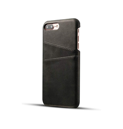 iPhone 7/8 Plus | iPhone 7/8 Plus - NX Design Læder Bagcover Pung - Sort - DELUXECOVERS.DK