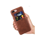 iPhone 7/8 Plus | iPhone 7/8 Plus - NX Design Læder Bagcover Pung - Brun - DELUXECOVERS.DK