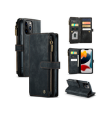 iPhone 12 Pro Max | iPhone 12 Pro Max - CaseMe™ Multifunktionel Læder Etui / Pung - Sort - DELUXECOVERS.DK