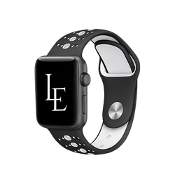Apple Watch 38mm | Apple Watch (38/40/SE/41mm) - L'Empiri™ Silikone Sportsrem - Sort/Hvid - DELUXECOVERS.DK