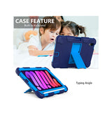 iPad Mini 6 | iPad Mini 6/7 (2021/2024) - Deluxe™ Robust Stødsikkert TPU Cover m. Kickstand - Blå/Navy - DELUXECOVERS.DK