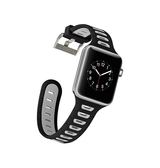 Apple Watch 38mm | Apple Watch (38/40/SE/41mm) - Tough Silikone Håndværker Rem - Sort/Grå - DELUXECOVERS.DK