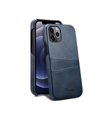 iPhone 12 Pro Max | iPhone 12 Pro Max - NX Design™ Læder Cover M. Kortholder - Blå - DELUXECOVERS.DK