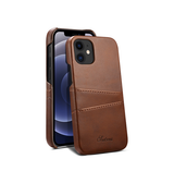 iPhone 12 | iPhone 12 - NX Design™ Læder Cover M. Kortholder - Brun - DELUXECOVERS.DK
