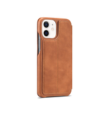 iPhone 12 | iPhone 12 - LC.IMEEKE™ Læder Flip Cover M. Kortholder - Brun - DELUXECOVERS.DK