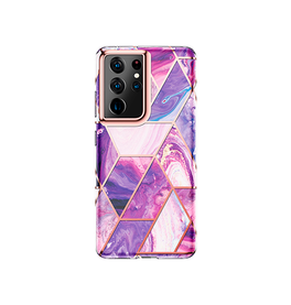 Samsung Galaxy S21 Ultra | Samsung S21 Ultra - UNIQ™ Marble Silikone Cover - Lilla - DELUXECOVERS.DK