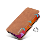 iPhone 13 Mini | iPhone 13 Mini - LC.IMEEKE™ Læder Flip Cover M. Kortholder - Brun - DELUXECOVERS.DK