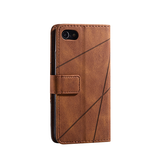iPhone 7 / 8 / SE (2020/2022) | iPhone 7/8/SE(2020/2022) - Abstract Læder Cover Etui M. Pung - Brun - DELUXECOVERS.DK