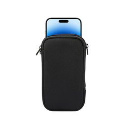 iPhone 14 Pro | iPhone 14 Pro- Simple Nylon Sleeve Etui M. Lynlås - Jet Black - DELUXECOVERS.DK