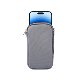 iPhone 14 Pro Max | iPhone 14 Pro Max - Simple Nylon Sleeve Etui M. Lynlås - Grå - DELUXECOVERS.DK