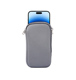 iPhone 14 Pro | iPhone 14 Pro - Simple Nylon Sleeve Etui M. Lynlås - Grå - DELUXECOVERS.DK