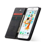 iPhone 6 / 6s | iPhone 6/6s - CaseMe™ Noble Læder Etui / Pung - Sort - DELUXECOVERS.DK