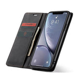 iPhone XR | iPhone XR - CaseMe™ Noble Læder Etui / Pung - Sort - DELUXECOVERS.DK