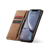 iPhone X / XS | iPhone X/Xs - CaseMe™ Noble Læder Etui / Pung - Brun - DELUXECOVERS.DK