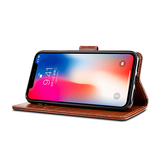 iPhone XS Max | iPhone XS Max - Retro Diary Læder Cover Etui M. Pung - Brun - DELUXECOVERS.DK