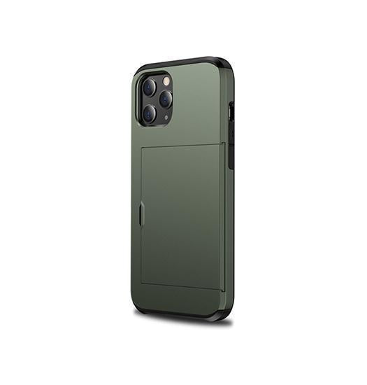 iPhone 12 Pro Max | iPhone 12 Pro Max - Deluxe™ Håndværker Cover M. Kortholder - Army - DELUXECOVERS.DK
