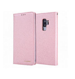 Samsung Galaxy S9 | Samsung Galaxy S9 - CMAIS Stof Flipcover Etui - Rosa/Guld - DELUXECOVERS.DK