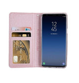 Samsung Galaxy S9+ | Samsung Galaxy S9+ (Plus) - CMAIS Stof Flipcover Etui - Rosa/Guld - DELUXECOVERS.DK