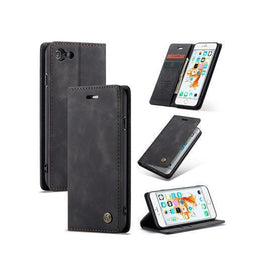 iPhone 6 Plus / 6s Plus | iPhone 6/6s Plus - CaseMe™ Noble Læder Etui / Pung - Sort - DELUXECOVERS.DK