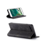 iPhone 7/8 Plus | iPhone 7/8 Plus - CaseMe™ Noble Læder Etui / Pung - Sort - DELUXECOVERS.DK