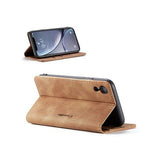 iPhone XR | iPhone XR - CaseMe™ Noble Læder Etui / Pung - Brun - DELUXECOVERS.DK
