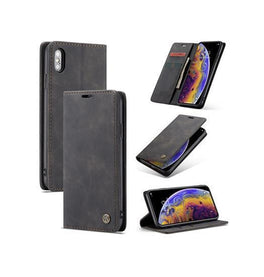 iPhone X / XS | iPhone X/Xs - CaseMe™ Noble Læder Etui / Pung - Sort - DELUXECOVERS.DK