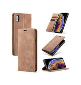 iPhone X / XS | iPhone X/Xs - CaseMe™ Noble Læder Etui / Pung - Brun - DELUXECOVERS.DK