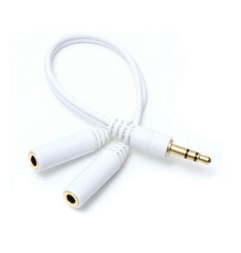 Adapter | Minijack 3.5mm Audio Headset Splitterkabel - Hvid - DELUXECOVERS.DK