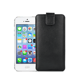 iPhone 5 / 5S / SE | iPhone 5/5s/SE - Verona Læder Sleeve M. Lukning - Black Onyx - DELUXECOVERS.DK