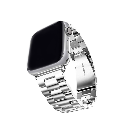 Apple Watch 38mm | Apple Watch (38/40/SE/41/42mm) - CNC Pro Rustfrit Stål Rem - Sølv - DELUXECOVERS.DK