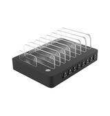 USB Ladestation | LUX™ | Multi USB-A Ladestation til 8 Enheder QC3.0 - 50W - Sort - DELUXECOVERS.DK