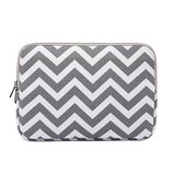 Macbook Sleeve | MacBook Pro 14" - LiSEN™ - Wavy Canvas Sleeve - Grå/Hvid - DELUXECOVERS.DK