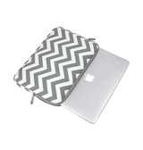 Macbook Sleeve | MacBook Pro 14" - LiSEN™ - Wavy Canvas Sleeve - Grå/Hvid - DELUXECOVERS.DK