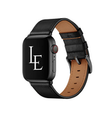 Apple Watch 42mm | Apple Watch (42/44/SE/45mm & Ultra) -  L'Empiri™ Verona Ægte Læder Rem - Mat Sort - DELUXECOVERS.DK