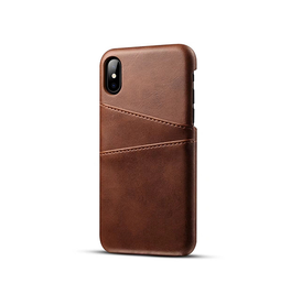 iPhone X / XS | iPhone X/Xs - NX Design Læder Cover M. Kortholder - Brun - DELUXECOVERS.DK