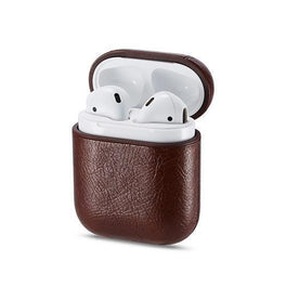 Airpods 1/2 | AirPods (1/2) | Realike™ Retro Læder Taske/Etui - Brun - DELUXECOVERS.DK