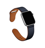 Apple Watch 42mm | Apple Watch (42/44/SE/45/46/49mm) - FINESSE Ægte Læder Rem - Navy - DELUXECOVERS.DK