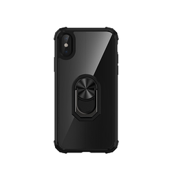 iPhone X / XS | iPhone X/Xs - Cover M. Ring & Magnetisk Kickstand - Sort - DELUXECOVERS.DK