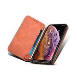 iPhone XS Max | iPhone XS Max - Realike™ Folio Læder Cover M. Kortholder - Brun - DELUXECOVERS.DK