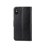iPhone X / XS | iPhone X/Xs - Deluxe Læder Etui Med Pung - Sort - DELUXECOVERS.DK