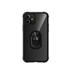 iPhone 12 | iPhone 12 - Cover M. Ring & Magnetisk Kickstand - Sort - DELUXECOVERS.DK