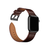 Apple Watch 42mm | Apple Watch (42/44/SE/45mm & Ultra) -  L'Empiri™ Verona Ægte Læder Rem - Mørkebrun - DELUXECOVERS.DK