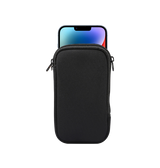 iPhone 14 Max | iPhone 14 Plus - Simple Nylon Sleeve Etui M. Lynlås - Jet Black - DELUXECOVERS.DK